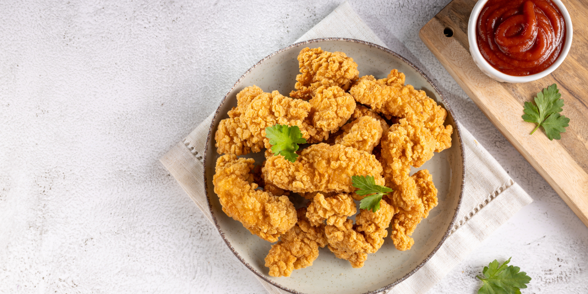 Panados de frango com crosta de muesli